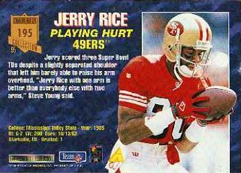 1995 Pinnacle Club Collection #195 Jerry Rice Back