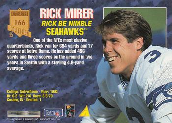 1995 Pinnacle Club Collection #166 Rick Mirer Back