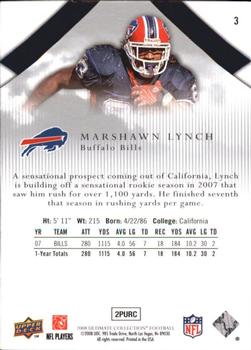 2008 Upper Deck Ultimate Collection #3 Marshawn Lynch Back