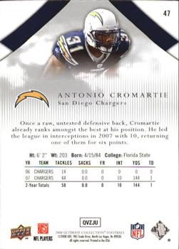 2008 Upper Deck Ultimate Collection #47 Antonio Cromartie Back