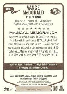 2013 Topps Magic - Mini #85 Vance McDonald Back