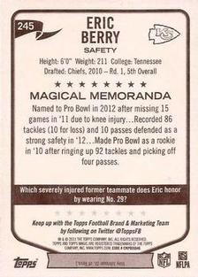 2013 Topps Magic - Mini #245 Eric Berry Back