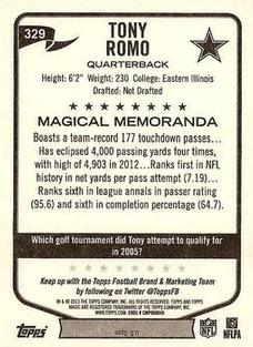 2013 Topps Magic - Mini #329 Tony Romo Back