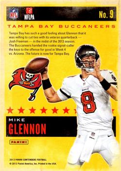 2013 Panini Contenders - Rookie of the Year Contenders #9 Mike Glennon Back