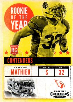2013 Panini Contenders - Rookie of the Year Contenders #16 Tyrann Mathieu Front