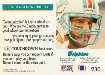 1992 Pro Set FACT Mobil #230 Jim Jensen Back