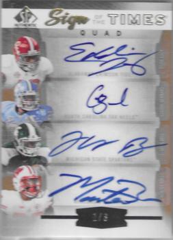 2013 SP Authentic - Sign of the Times Quad #ST4LBBB Eddie Lacy / Giovani Bernard / Le'Veon Bell / Montee Ball Front