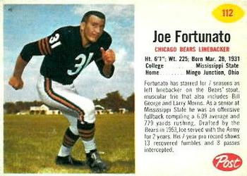 1962 Post Cereal #112 Joe Fortunato Front