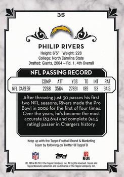 2013 Topps Museum Collection #35 Philip Rivers Back