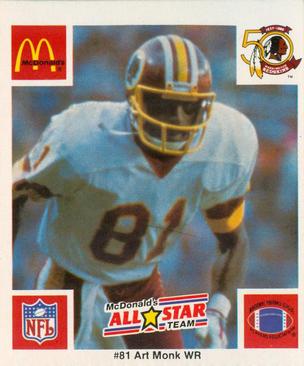 1986 McDonald's All-Star Team #NNO Art Monk Front