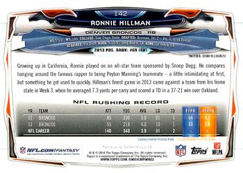 2014 Topps #142 Ronnie Hillman Back