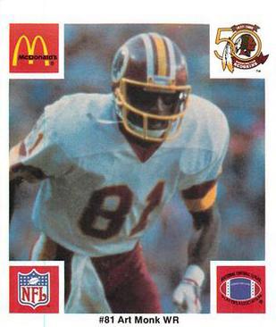 1986 McDonald's Washington Redskins #NNO Art Monk Front