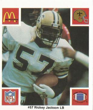 1986 McDonald's New Orleans Saints #NNO Rickey Jackson Front