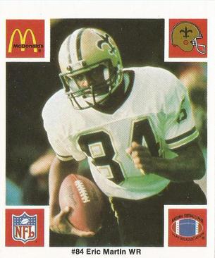 1986 McDonald's New Orleans Saints #NNO Eric Martin Front
