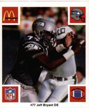 1986 McDonald's Seattle Seahawks #NNO Jeff Bryant Front