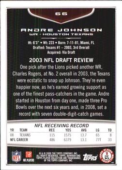2009 Bowman Draft Picks #66 Andre Johnson Back