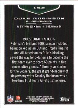 2009 Bowman Draft Picks #152 Duke Robinson Back