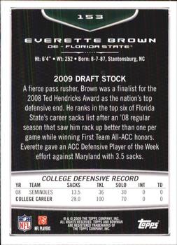 2009 Bowman Draft Picks #153 Everette Brown Back