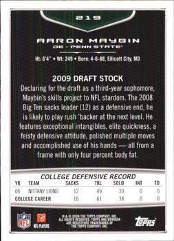 2009 Bowman Draft Picks #219 Aaron Maybin Back