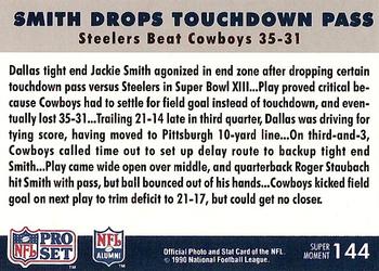 1990-91 Pro Set Super Bowl XXV Silver Anniversary Commemorative #144 Smith Drops Touchdown Pass Back