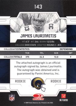 2009 Donruss Elite #143 James Laurinaitis Back