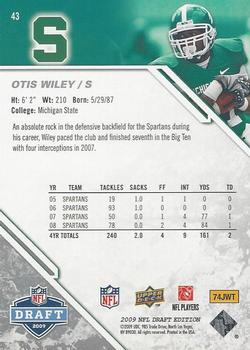 2009 Upper Deck Draft Edition #43 Otis Wiley Back