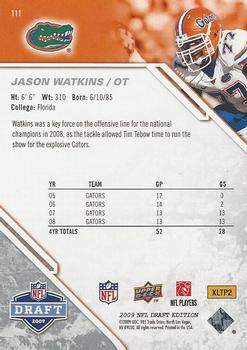 2009 Upper Deck Draft Edition #111 Jason Watkins Back