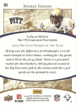 2009 Upper Deck Heroes #101 LeSean McCoy Back