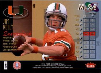 2013 Fleer Retro - '98 Metal Universe #M-24 Jim Kelly Back