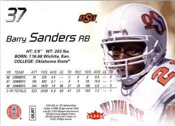 2013 Fleer Retro - Flair Showcase #37 Barry Sanders Back