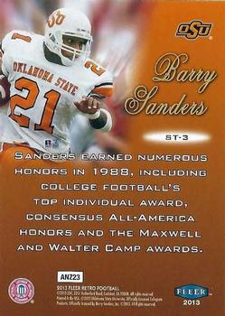 2013 Fleer Retro - Flair Showcase Shrine Time #ST-3 Barry Sanders Back