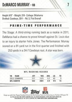 2014 Topps Prime #7 DeMarco Murray Back