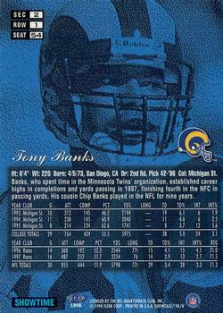 1998 Flair Showcase - Flair Showcase Row 1 (Grace) #54 Tony Banks Back