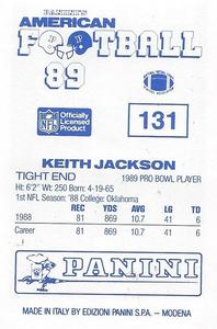 1989 Panini Stickers (UK) #131 Keith Jackson Back