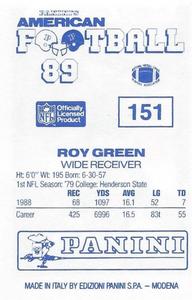1989 Panini Stickers (UK) #151 Roy Green Back
