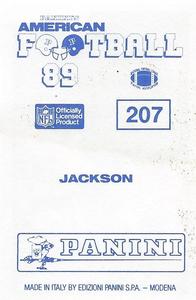 1989 Panini Stickers (UK) #207 Keith Jackson Back
