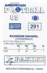 1989 Panini Stickers (UK) #291 Eugene Daniel Back