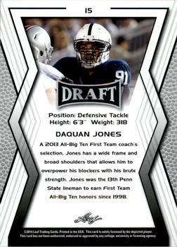 2014 Leaf Draft #15 DaQuan Jones Back