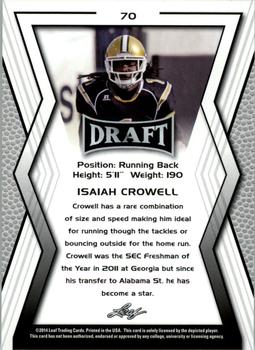2014 Leaf Draft - Gold #70 Isaiah Crowell Back
