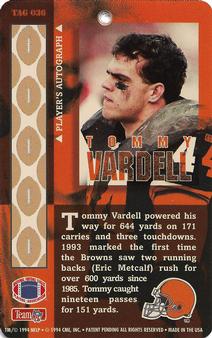 1994 Pro Tags #TAG 036 Tommy Vardell Back