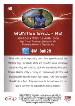 2013 SAGE HIT - Red #50 Montee Ball Back