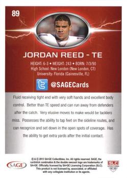 2013 SAGE HIT - Red #89 Jordan Reed Back
