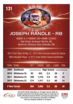 2013 SAGE HIT - Red #131 Joseph Randle Back