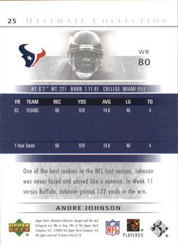 2004 Upper Deck Ultimate Collection #25 Andre Johnson Back