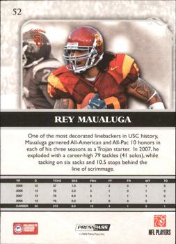 2009 Press Pass Legends #52 Rey Maualuga Back
