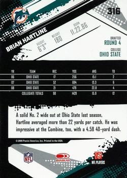 2009 Score #316 Brian Hartline Back