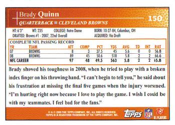 2009 Topps #150 Brady Quinn Back