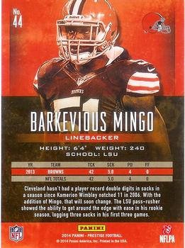 2014 Panini Prestige #44 Barkevious Mingo Back