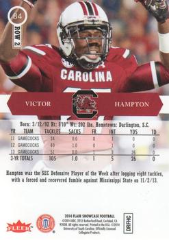 2014 Flair Showcase #84 Victor Hampton Back