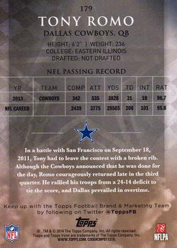 2014 Topps Valor #179 Tony Romo Back